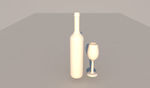 3D建模C4D白模酒瓶酒杯立体