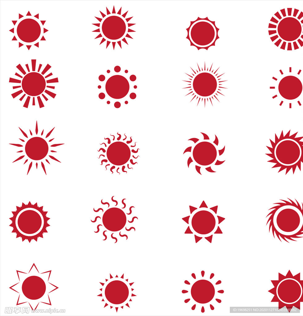 红色太阳矢量图