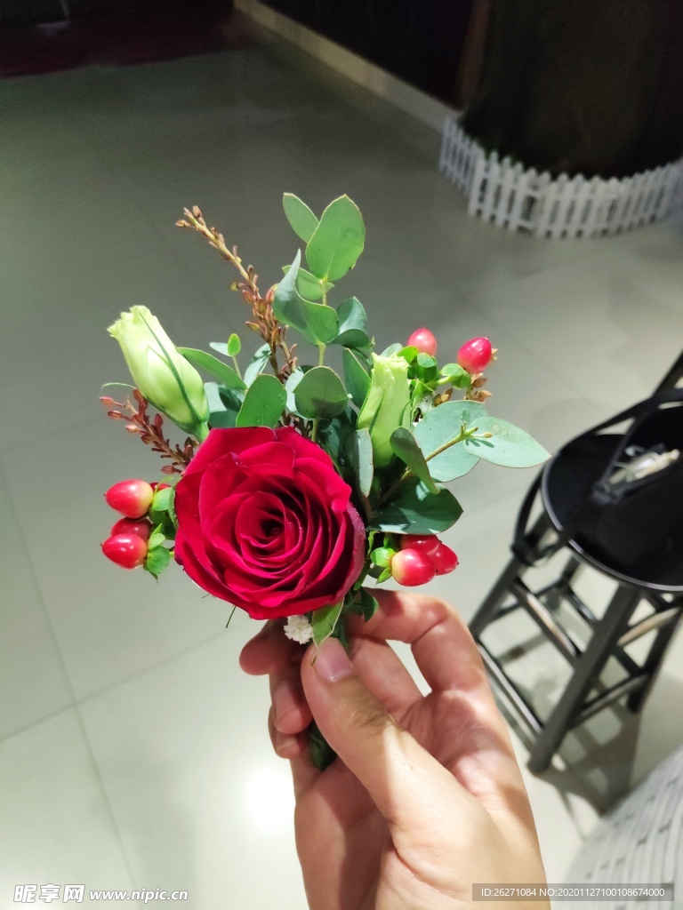 婚禮胸花鮮花新人胸花紅玫瑰胸花