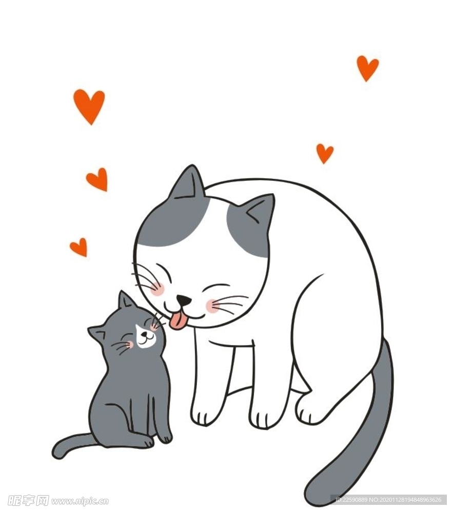 可爱猫咪卡通手绘简笔画