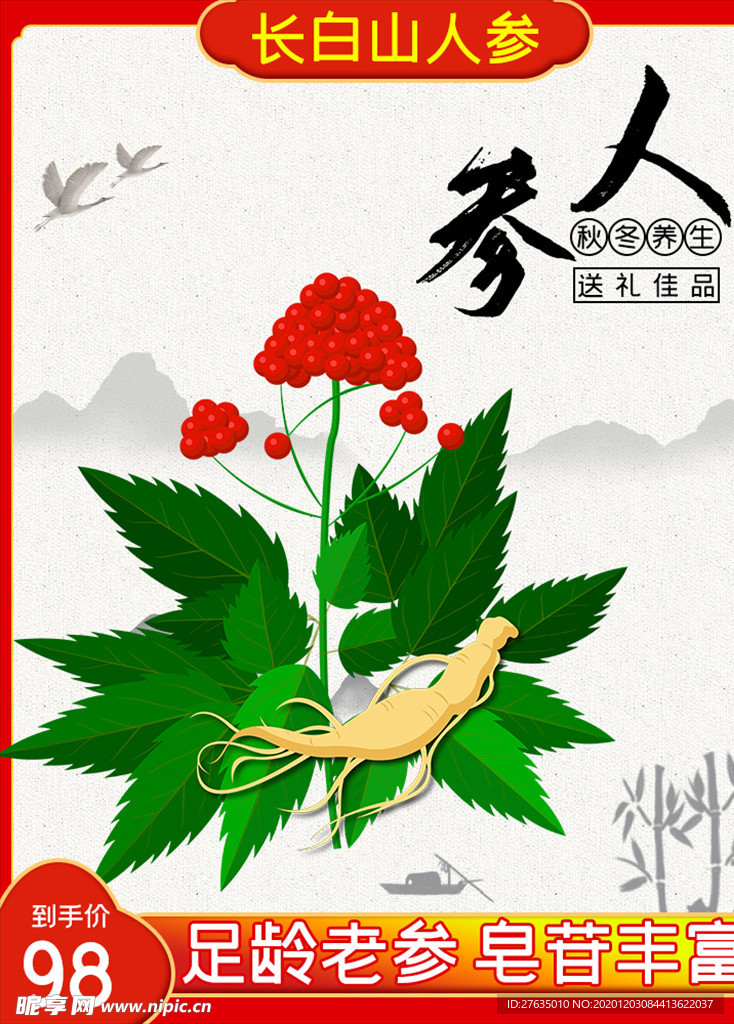 人參長白山鮮人參