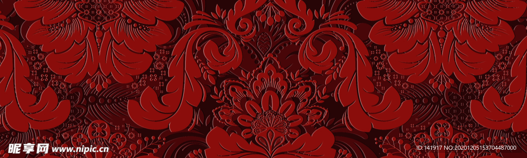 舞台地毯  红色花纹背景