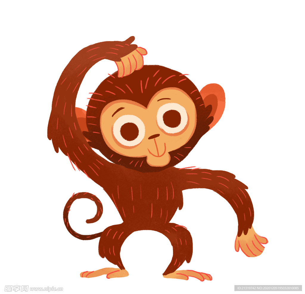 手绘可爱猴子