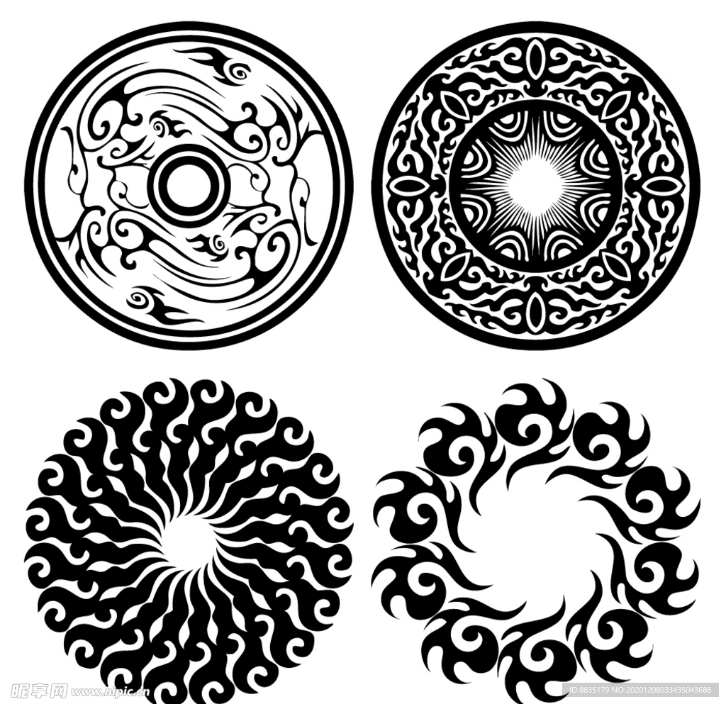 古代艺术传统圆形图案