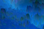 蓝色抽象水墨山峰
