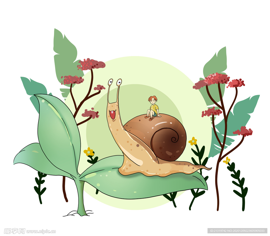 蜗牛插画素材