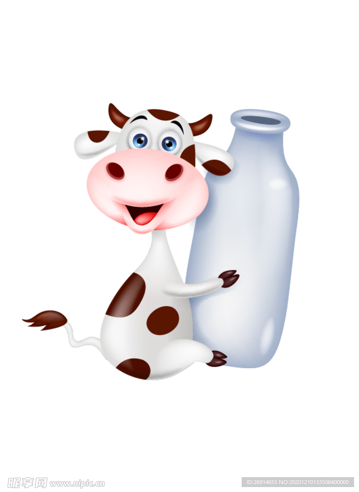 抱瓶子的奶牛