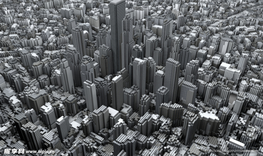 C4D 模型 像素化城市