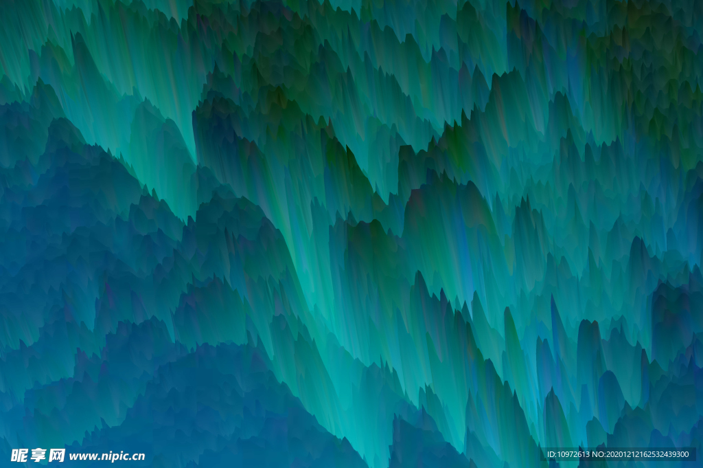 青绿色抽象山峰