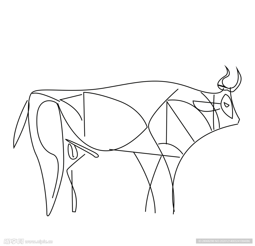 手绘艺术插画牛