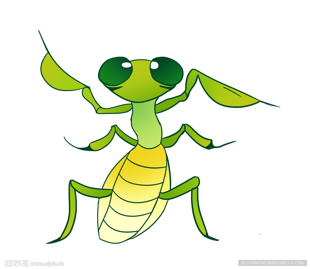 卡通可爱的螳螂
