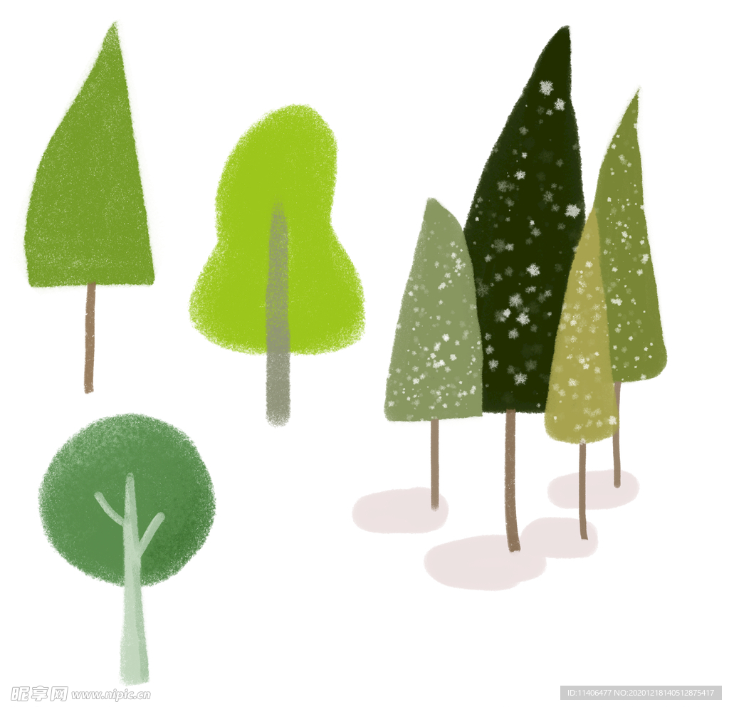 森林 素材 树木 绿色 psd