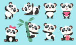 卡通动物 熊猫