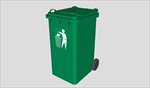 绿色垃圾桶SU模型
