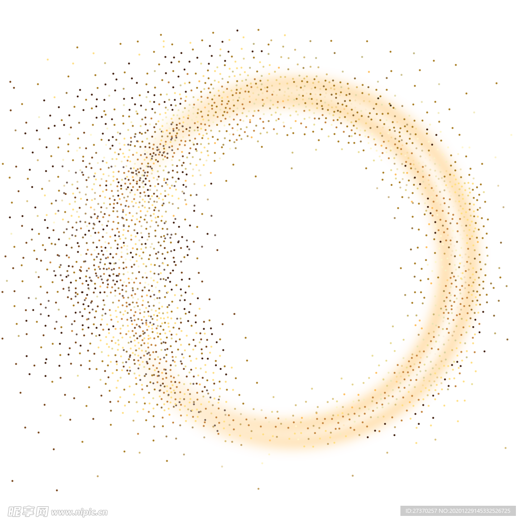 金色粒子科技感圆形边框元素
