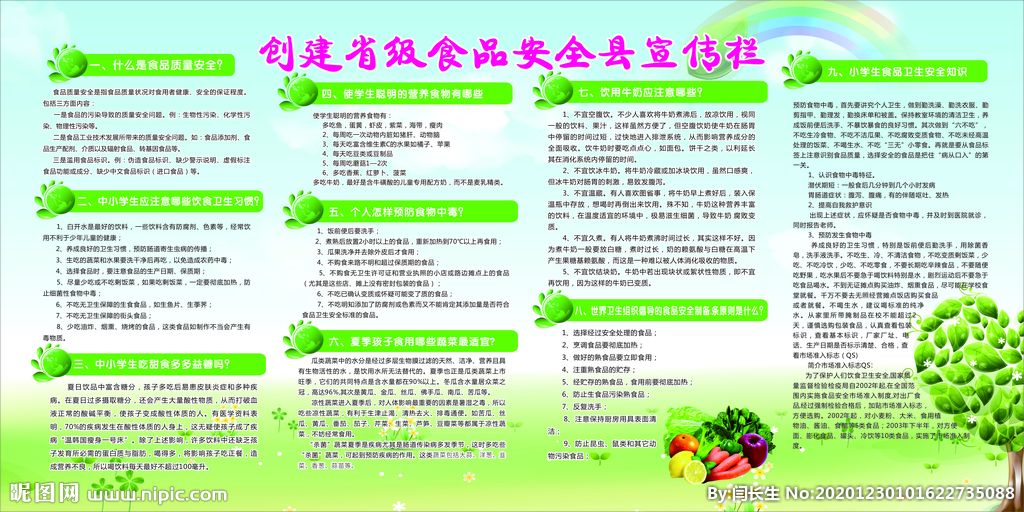 创建省级食品安全县宣传栏