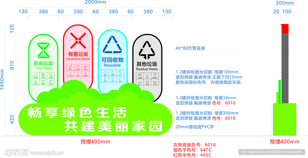 垃圾分類雕塑