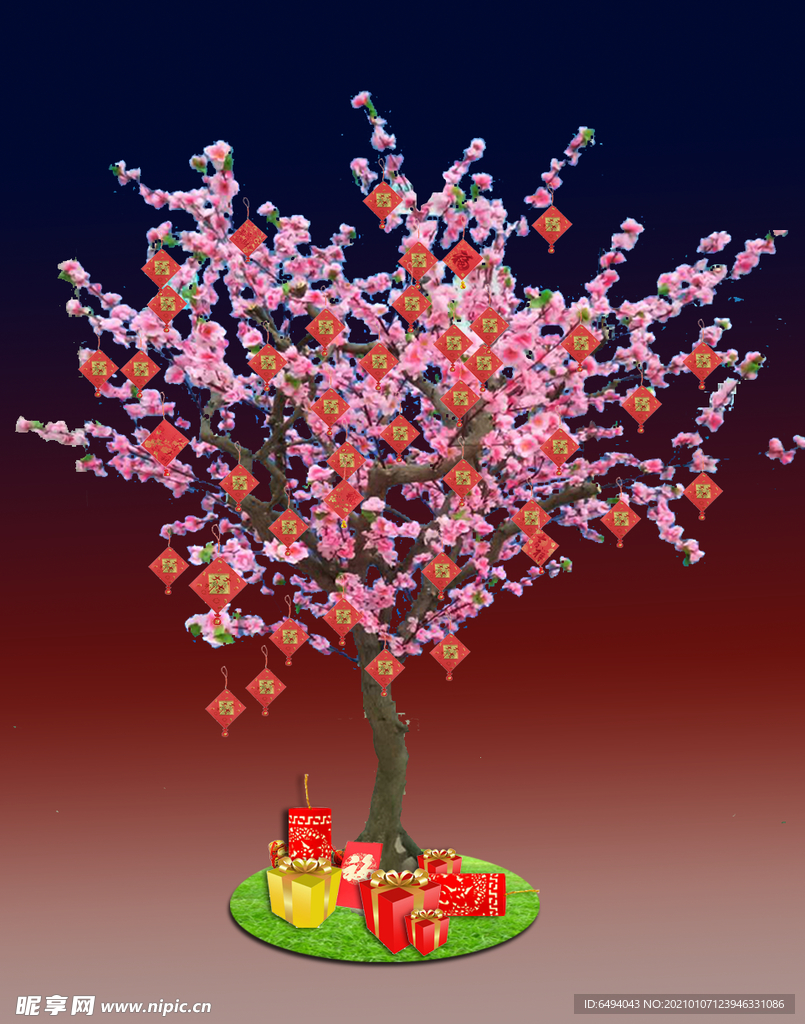红包树桃花装置