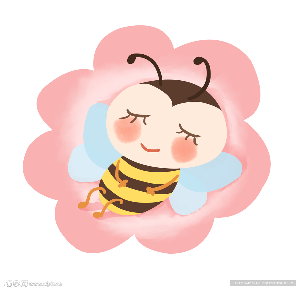 做著美夢(mèng)的小蜜蜂插畫
