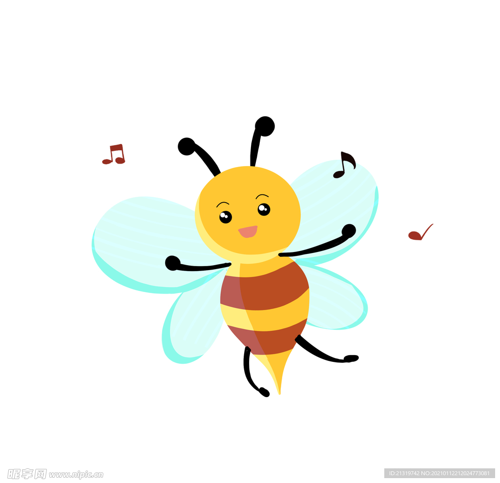 卡通動物蜜蜂插畫圖片素材