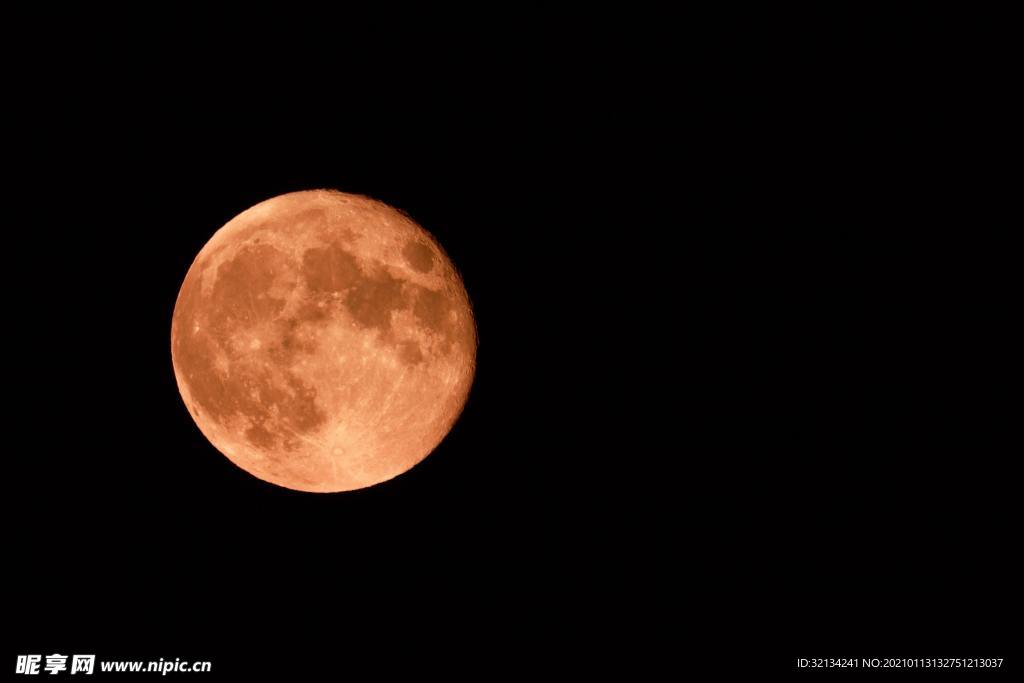 红色满月 月球
