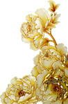鎏金牡丹花朵元素PNG图片