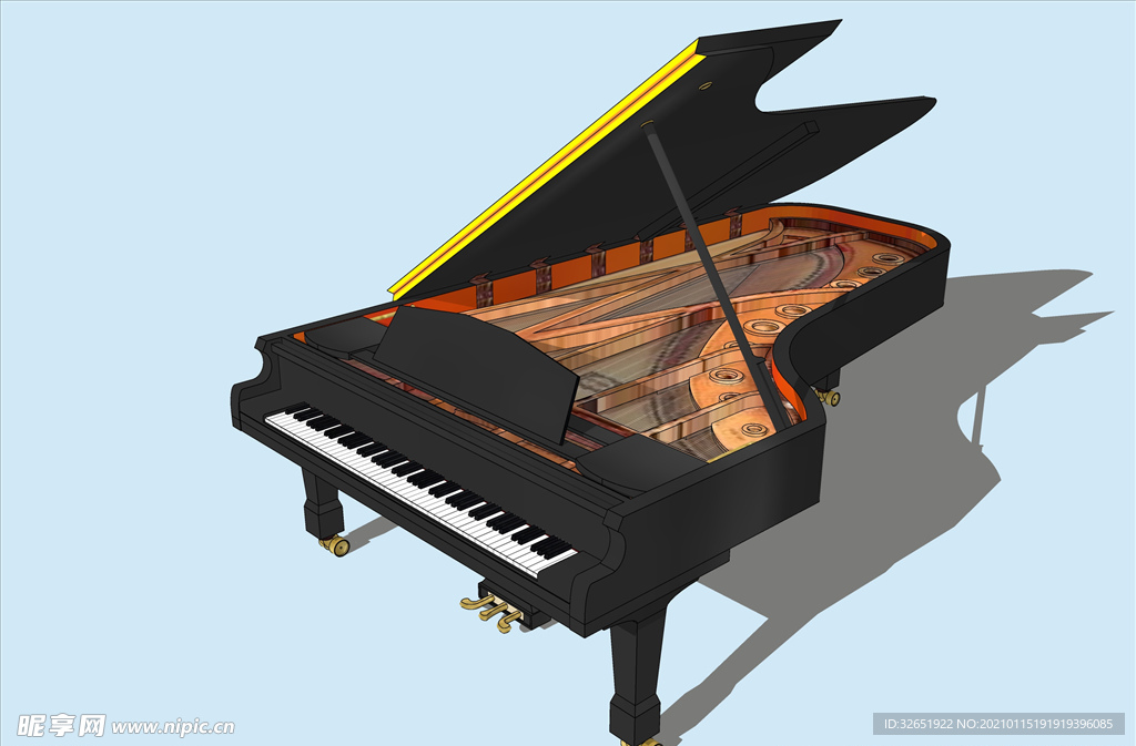 乐器 钢琴 SU模型