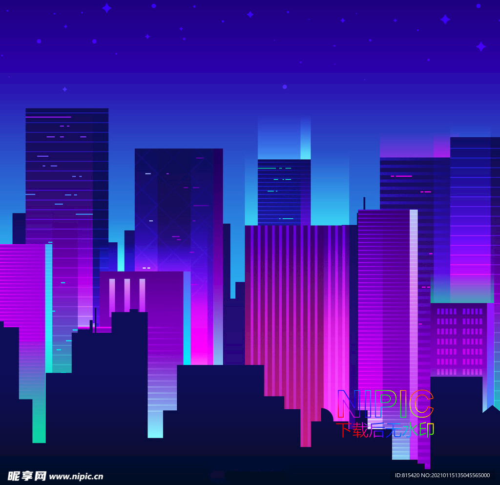 霓虹城市夜景
