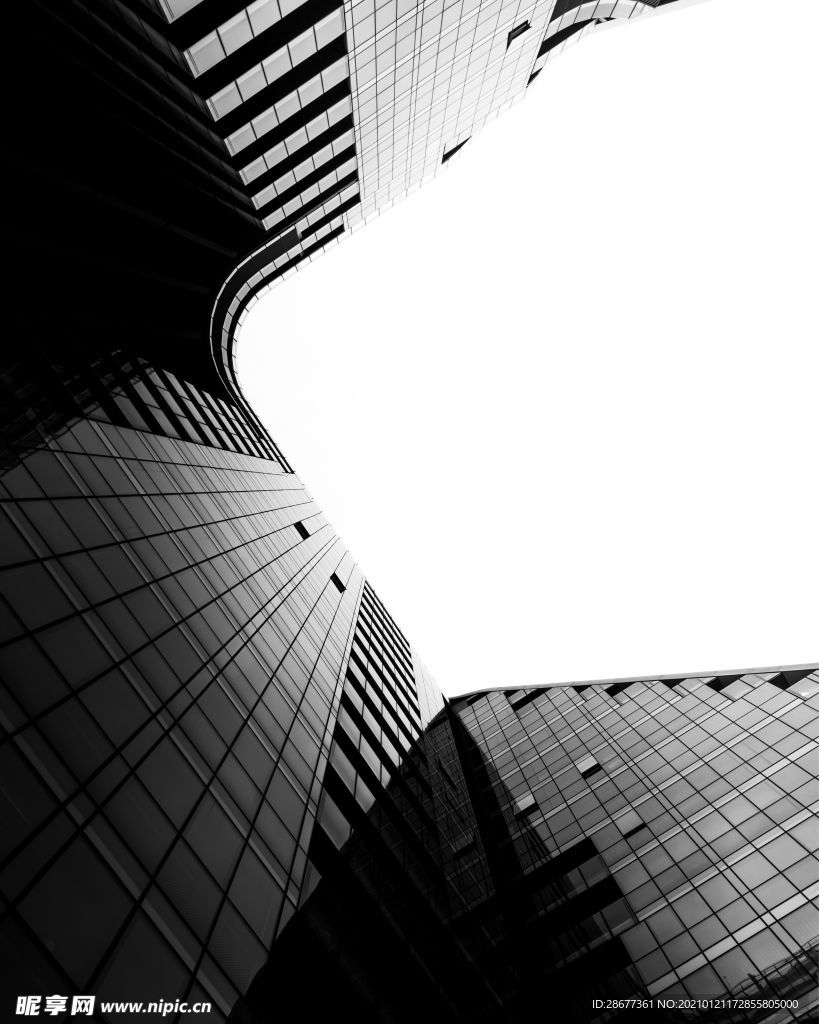 黑白高楼城市建筑