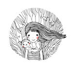 女孩与小猫