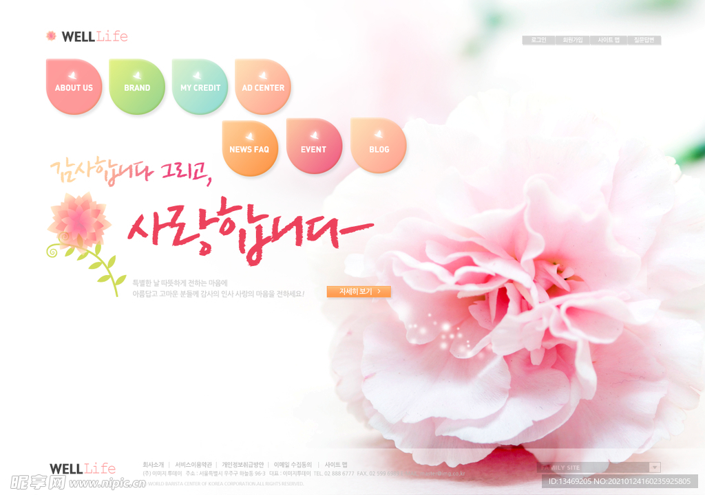 韩式粉色系化妆品美容网站网页