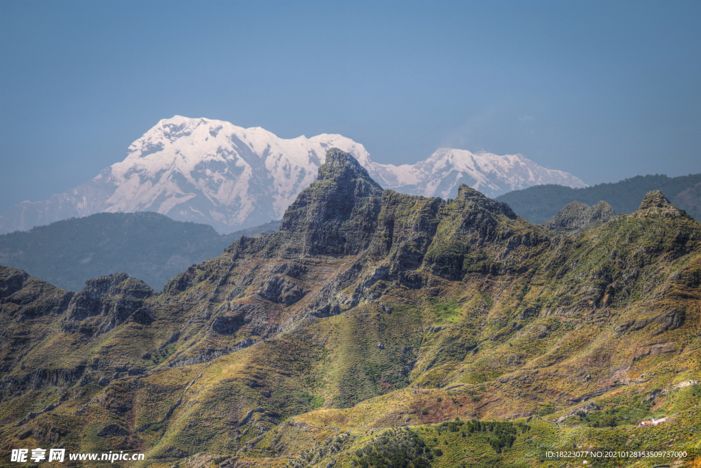 尼泊尔喜马拉雅山山的观点