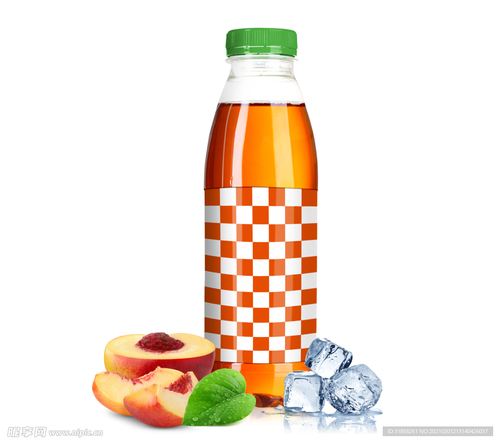 果汁玻璃瓶包装PSD模板