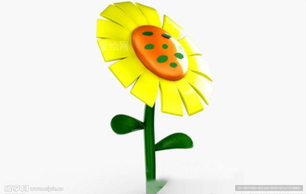C4D模型向日葵太阳花卡通