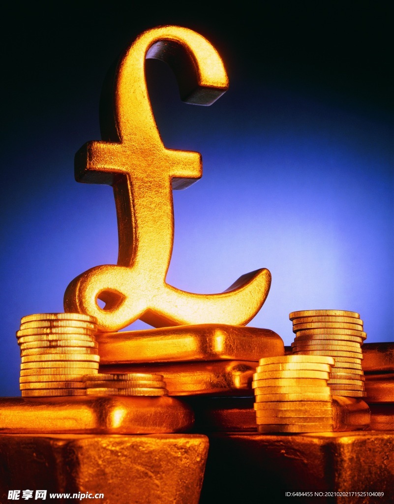仰視金錢符號(hào)黃金