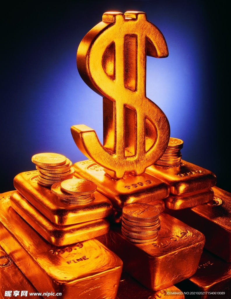 黃金錢金色符號金光燦爛俯視圖