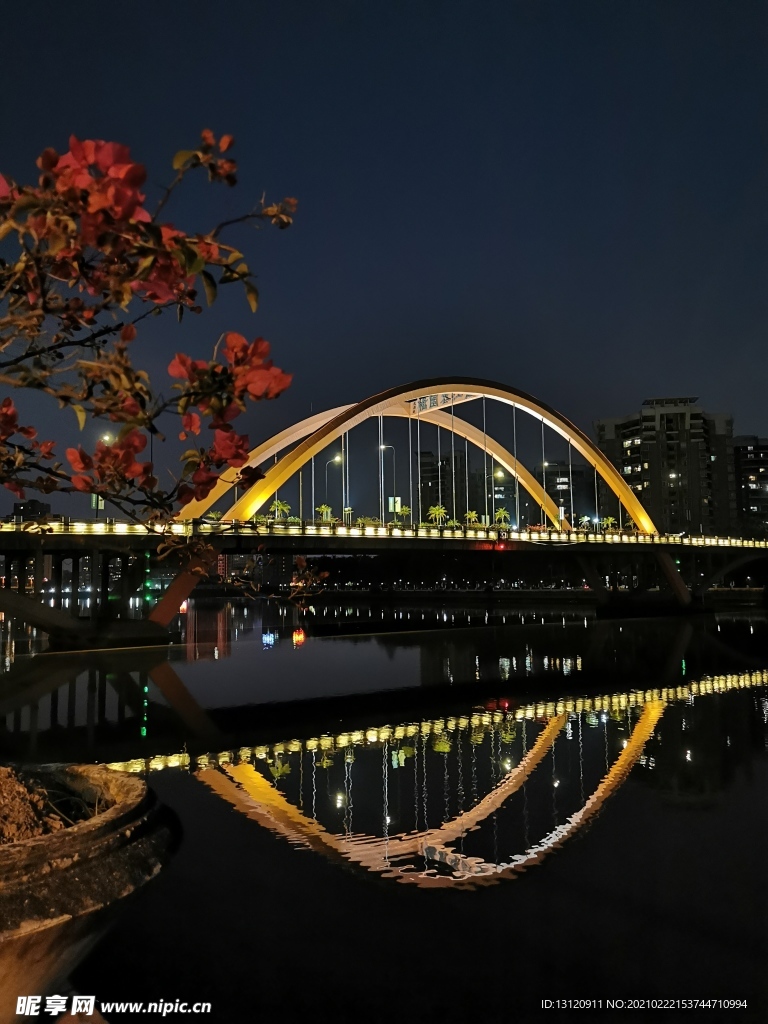江河大桥夜色