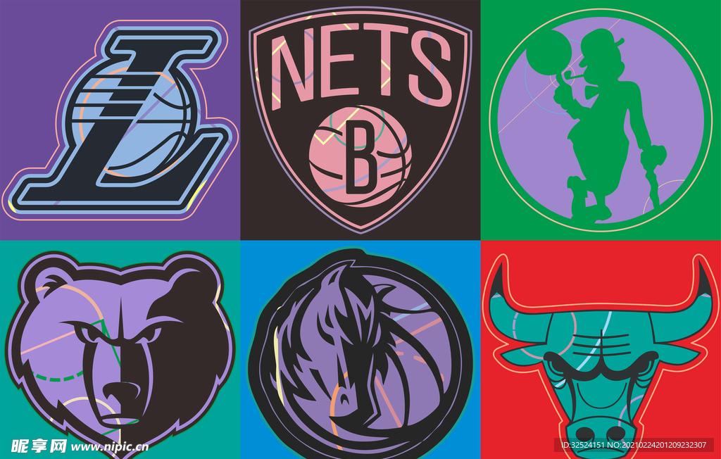 NBA官方各球队衣服印花