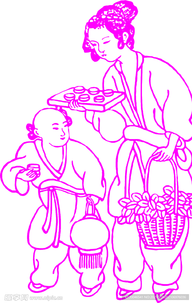 古代人物線稿