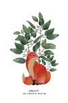 植物狐狸装饰画