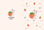 卡通动草莓兔子可爱本子本册封面