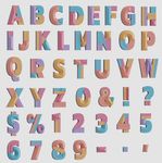 彩色立体字母数字PNG元素