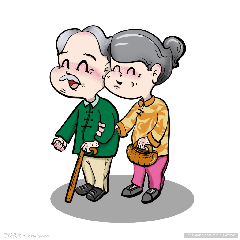 老人插畫PNG