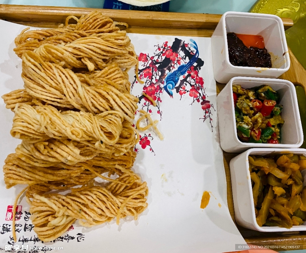 馓子  面食  素材  麻葉