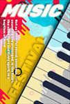钢琴多彩的孟菲斯风格音乐节海报