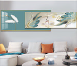 中式唯美羽毛重叠装饰画壁画