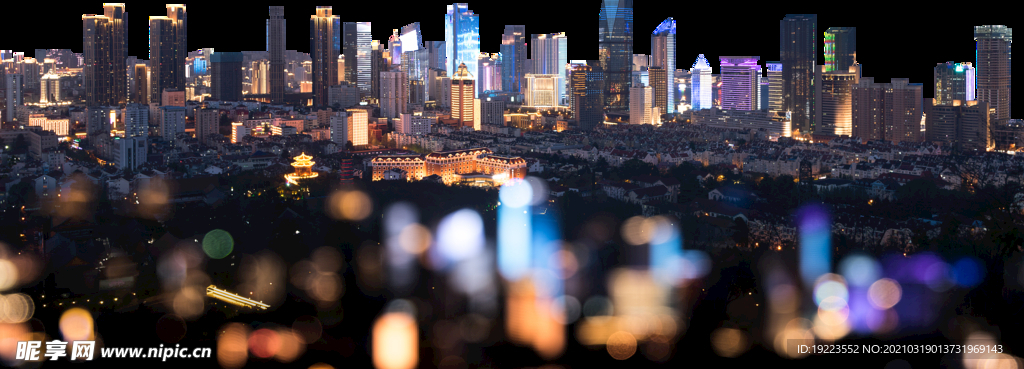繁華夜景城市png