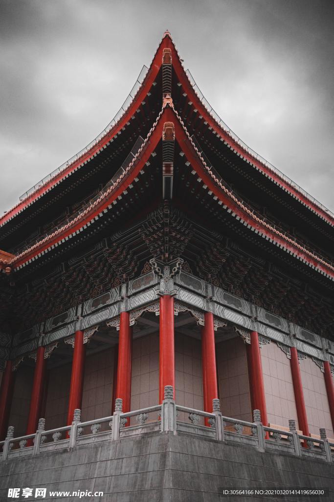 寺廟建筑復(fù)古背景素材