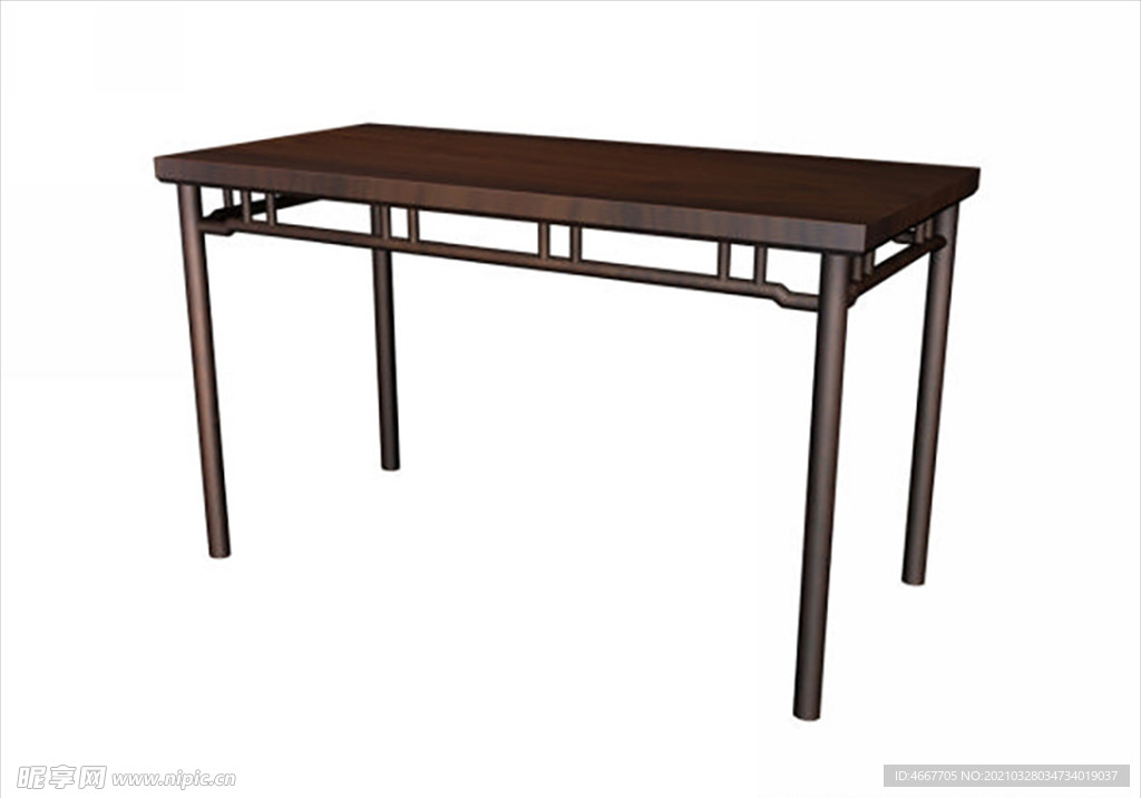 长桌中式家具模型