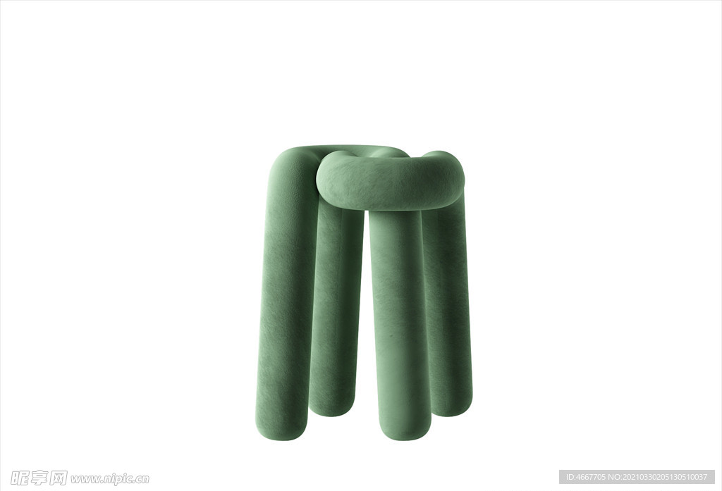 3D凳子模型 皮墩家具